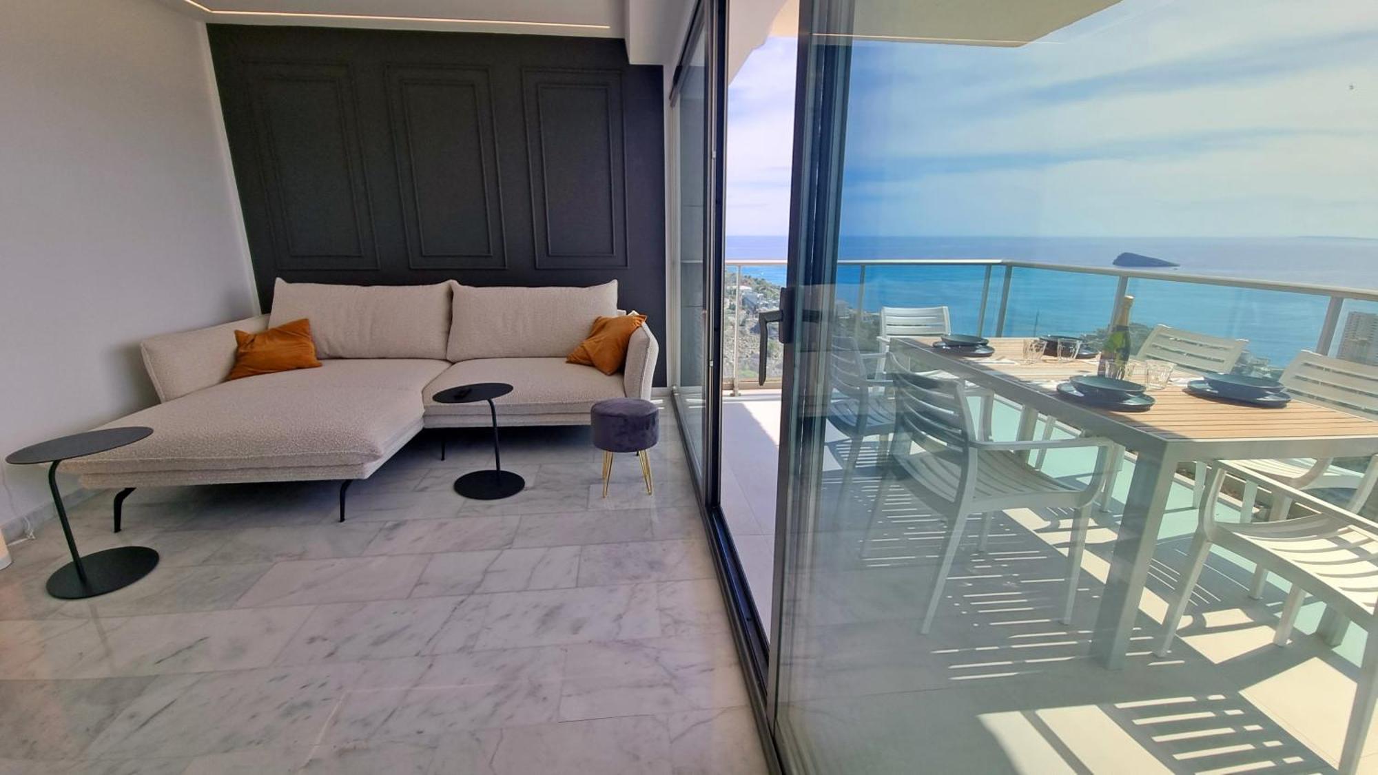 Apartamento Planta 37: Terraza privada con vistas al mar Benidorm Exterior foto